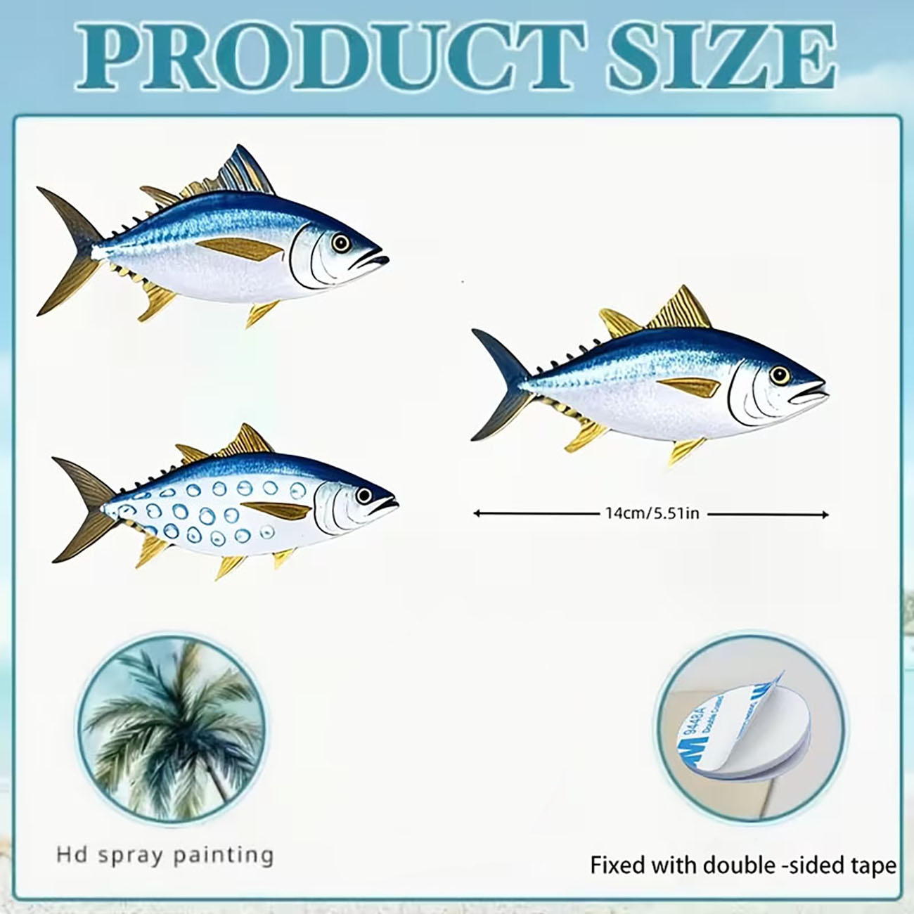 3 Pcs Wooden Tuna Fish Wall De - đánh giá và giá Home Decor Nautical