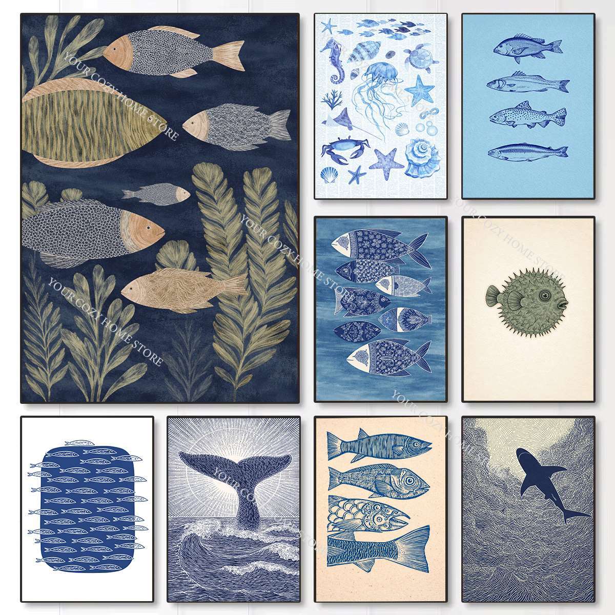 Minimalist Nautical Fish and W - đánh giá và giá Home Decor Nautical